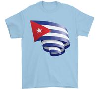 Arricciato Cuba Bandiera Cubano Giorno Calcio T-Shirt 100% Cotone