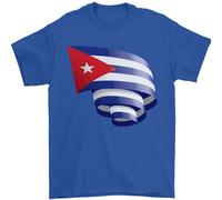 Arricciato Cuba Bandiera Cubano Giorno Calcio T-Shirt 100% Cotone