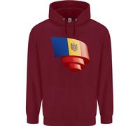 Arricciato Moldova Bandiera Moldavo Giorno Calcio Bambini Felpa con Cappuccio