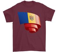 Arricciato Moldova Bandiera Moldavo Giorno Calcio T-Shirt 100% IN Cotone