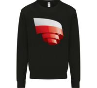 Arricciato Polonia Bandiera Lucido Giorno Calcio Bambini Felpa Maglione