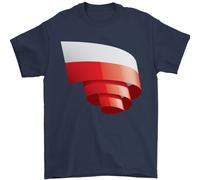 Arricciato Polonia Bandiera Lucido Giorno Calcio T-Shirt 100% Cotone