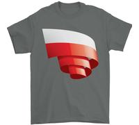 Arricciato Polonia Bandiera Lucido Giorno Calcio T-Shirt 100% Cotone