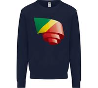 Arricciato Repubblica Di Il Congo Bandiera Giorno Calcio Uomo Felpa Maglione