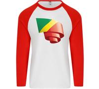Arricciato Repubblica Di Il Congo Bandiera Giorno Calcio Uomo L/S T-Shirt