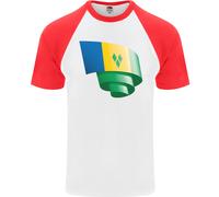 Arricciato Saint Vincent And Grenadines Bandiera Calcio DA UOMO S/S T-Shirt