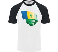 Arricciato Saint Vincent And Grenadines Bandiera Calcio DA UOMO S/S T-Shirt