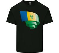 Arricciato Saint Vincent And Grenadines Bandiera Calcio T-Shirt Ragazzi Ragazze