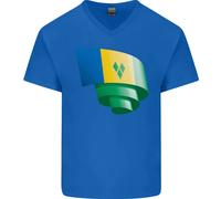 Arricciato Saint Vincent And Grenadines Bandiera Calcio Uomo V - Cotone Collo T
