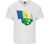 Arricciato Saint Vincent And Grenadines Bandiera Calcio Uomo V - Cotone Collo T