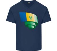 Arricciato Saint Vincent And Grenadines Bandiera Calcio Uomo V - Cotone Collo T