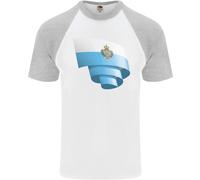 Arricciato San Marino Bandiera Sammarinese Giorno Calcio Uomo S/S Baseball