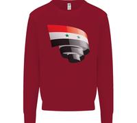 Arricciato Siria Bandiera Siriana Giorno Calcio Bambini Felpa Maglione