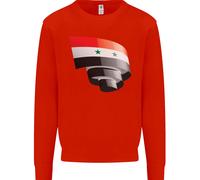 Arricciato Siria Bandiera Siriana Giorno Calcio Bambini Felpa Maglione