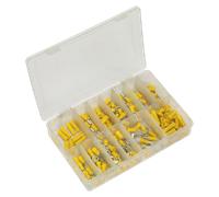 Arricciato Terminale Assortimento 140pc Giallo - Sealey AB041YT Nuovo