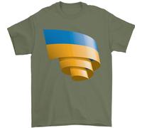 Arricciato Ucraina Bandiera Ucraino Giorno Calcio T-Shirt 100% Cotone