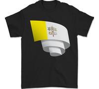 Arricciato Vaticano Bandiera T-Shirt 100% IN Cotone