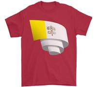 Arricciato Vaticano Bandiera Uomo T-Shirt 100% Cotone