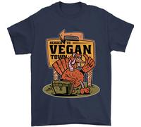 Arricciatura A per Vegani Città Divertente Turchia Uomo T-Shirt 100% Cotone