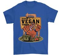Arricciatura A per Vegani Città Divertente Turchia Uomo T-Shirt 100% Cotone