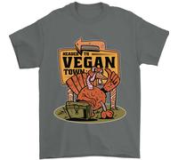 Arricciatura A per Vegani Città Divertente Turchia Uomo T-Shirt 100% Cotone