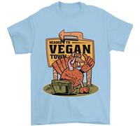 Arricciatura A per Vegani Città Divertente Turchia Uomo T-Shirt 100% Cotone