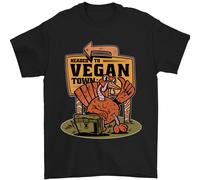 Arricciatura A per Vegani Città Divertente Turchia Uomo T-Shirt 100% Cotone