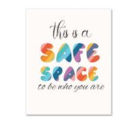 arricraft 1 pezzo Poster Da Parete Sulla Salute Mentale, Questo È Spazio Sicuro Stampa Boho Decorazione per Aula Terapia Consulenza Ufficio Decorazione Pittura Poster Educativo per Consulente