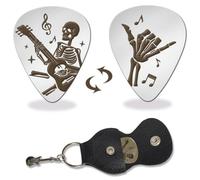 arricraft 1 plettro per chitarra in acciaio inox, per suonare scheletro rock e gesto, plettro gotico per basso, regalo musicale per musicista, chitarrista, chitarrista, lui, uomini, Halloween