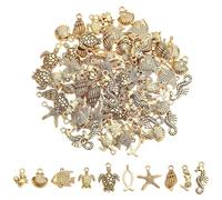 arricraft 100 pz 10 Stili Animali dell'Oceano Charms, Antico Golden Marine Vita Tibetano Stile Ocean Serie Ciondoli Charms per DIY Braccialetto Collane Gioielli Making