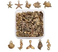 arricraft 100 pz 10 Stili Animali dell'Oceano Charms, Bronzo Antico Vita Marino Stile Tibetano Ocean Serie Ciondoli Charms per DIY Braccialetto Collane Artigianato Gioielli Making