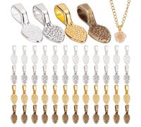 arricraft 100 Pz 4 Colori Ovale Blade Bails Charms, Piatto Piccolo Cucchiaio Forma Orecchini Pendente Fissaggio Bails Kit Bulk per DIY Collana Gioielli Making Accessori