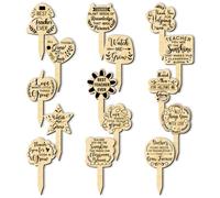 arricraft 15 pz. Etichette per Marcatori di Piante In Legno di Apprezzamento, Etichette per Pali per Piante di Varie Forme, Watch Me Grow, Marcatore Da Giardino per Semi, Erbe Aromatiche