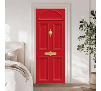 arricraft 2 adesivi autoadesivi per porta, design con porta rossa | Pellicola autoadesiva per porta, 80 x 200 cm, impermeabile, in PVC, rimovibile