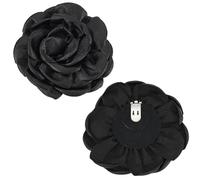 arricraft 2 clip per scarpe in similpelle nera a forma di rosa, eleganti clip staccabili per scarpe, decorazione per feste di nozze, accessori per tacchi alti
