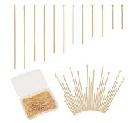 arricraft 240 Pezzi 304 Spilli Testa Piana In Acciaio Inossidabile, Perni Dritti di Stili 6 per La Creazione di Gioielli, Connettori A Perni per Charm, Perni Assortiti per Orecchini