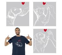 arricraft 4 fogli di adesivi termoadesivi a forma di silhouette di animali domestici, con stampa a forma di cuore rosso, per fai da te, magliette, jeans, zaini, famiglie, abbigliamento, cappelli