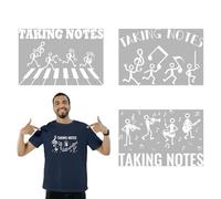 arricraft 4 fogli Strumenti musicali Tema Ferro su adesivi Patch, Stickman Note Personale Ferro su adesivi PET Lavabile Trasferimento di calore adesivi per T-shirt Patch Borse