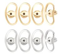 arricraft 4 paio di Fermagli per Orecchini A Perno, 2 colori Sollevatori per Orecchini In Ottone con Chiusura A Fiore per Orecchini Pesanti Supporto per LoboOrecchio per Orecchini 12.5mm × 7.5mm