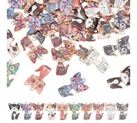 Arricraft 40 Pz Ciondolo Gatto Smaltato in Lega - 10 Stili Colorati a Forma di Animale Con Anello per Braccialetto