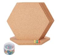 arricraft 6 pz Piastrelle Esagonali In Sughero Autoadesive, Bacheche In Sughero con 80 puntina In Plastica, Bacheca Decorativa per Parete, Ufficio, Casa, Cucina (7.9x6.9x0.4 pollici)