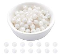 arricraft 63 perline in pietra di luna naturale, 6 mm gemme rotonde perline di cristallo bianco sciolti perline in 1 filo per gioielli fai da te rendendo bracciale, foro: 0,8 millimetri