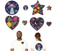 arricraft 8pcs Galaxy UFO Planet Cosmic Space Stampe Iron on Transfer Kit | Pronto a premere DTF Trasferimento di calore Adesivi Abbigliamento Personalizzati Ferro su Decalcomanie Patch per DIY T-Shirt