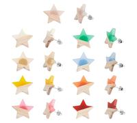 arricraft 9 paia di orecchini in legno e resina 9 colore: a cinque punte a forma di stella bicolore in resina con perni in ferro e dadi auricolari per la creazione di gioielli da donna decorazione per