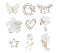 arricraft 9 Pz 9 Stili Della Lega Perla Strass Spilla, Cuore Farfalla Fiore Cristallo Abbigliamento Pins Bulk per Party Banchetto Donne Scialle Abito Cappotto Decorazione