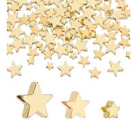 arricraft 90 Pz 18K placcato oro Star Spacer Beads, 3 Stili di Ottone Star Beads Twinkle Star Perline sciolte per Collana Bracciale Orecchini Gioielli Fare DIY Craft