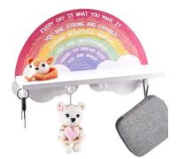 arricraft Arcobaleno Mensola Arcobaleno Per La Camera Della Ragazza Scaffale In Legno Con 4 Ganci Supporto Galleggiante Appendiabiti Da Parete Decorazione Per Vestiti Cappelli Chiavi Zaini Regali Per