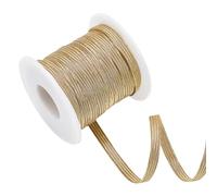 arricraft Cinghia Elastica Piatta con Cordino Elastico, Fascia Elastica Intrecciata Piatta Scintillante da 21.87 iarda (20 m) per Cucire e Realizzare Abiti dai Toni Caldi, 1 Pezzo d'oro