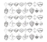 arricraft Circa 150 pezzo di Ciondolo A Forma di Cuore In Argento Antico, Ciondolo A Forma di Cuore D'Amore In Stile Tibetano Ciondolo In Lega con Ciondoli A Cuore Dolce Vuoto per Collana
