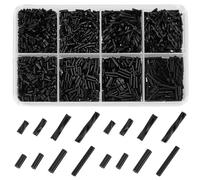 arricraft Circa 2000 pezzo di Perline di Vetro Bugle, 2 Stili 4 Dimensioni Perline Tonde e Tubolari Tonde Perline Piccole Artigianali Nere Perline Distanziatrici per Braccialetti